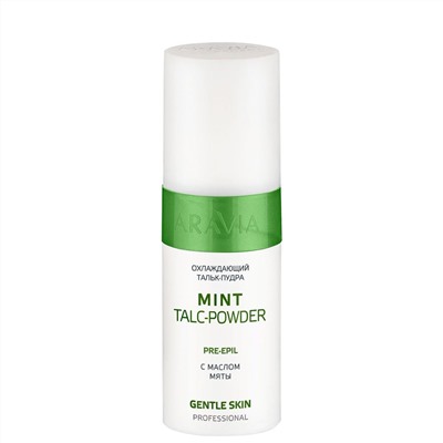 Тальк-пудра охлаждающий с маслом мяты Mint Talc-Powder, 150 мл, ARAVIA Professional