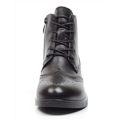 01-5557-1 BLACK Ботинки демисезонные (натуральная кожа, байка)