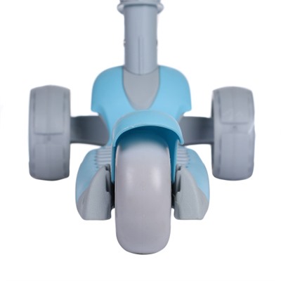 Самокат трёхколёсный  с сиденьем и родительской ручкой для детей от 2-х лет Yeenot 4110D светящиеся колёса PU 120x50 цвет нежно-голубой /уп 6/