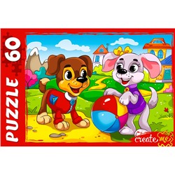 Puzzle   60 элементов "Забавные щенки" (У60-7202)