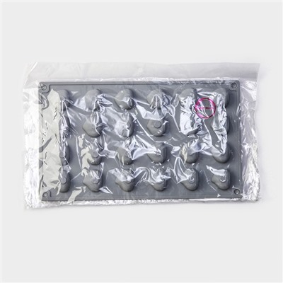 Форма для конфет и шоколада Доляна «Орешки», силикон, 30×17,5×1,5 см, 24 ячейки (3×2,6 см) , цвет серый