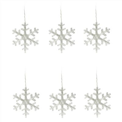 ULD-E1503-072/DTA BLUE IP20 SNOWFLAKES-3 Занавес фигурный светодиодный, 1,5х0,3м. 72 светодиода. Синий свет. Провод прозрачный. TM Uniel