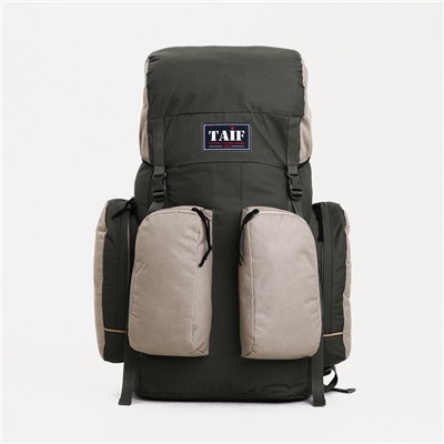 Рюкзак туристический на клапане, Taif, 60 л, 2 наружных кармана, цвет оливковый