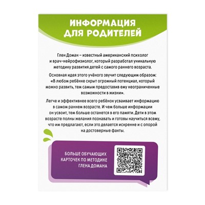 Обучающие карточки по методике Глена Домана «Овощи и травы», 8 карт, 2+