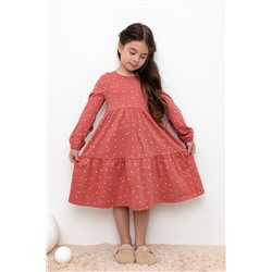 Платье  для девочки  КР 5770/пыльный кедр,маленькие желуди к401