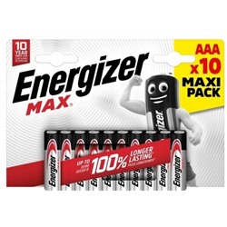 Батарейка ENERGIZER Industrial/MAX ААA 1.5V/LR03 (10 шт.) (Щелочной элемент питания)