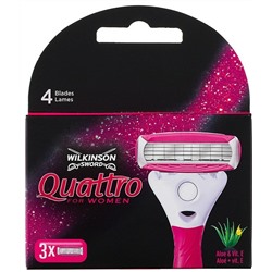 Кассеты для бритвы Schick (Wilkinson Sword) QUATTRO Women/ Women Sensitive (3шт)