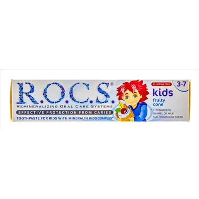 Рокс Зубная паста Рокс Для детей Фруктовый рожок 45 гр (R.O.C.S., Kids 3-7 years)