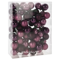 Гроздь стеклянных шаров на проволоке Purple Rain 3 см, 6 шт (Koopman)