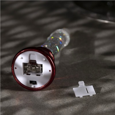 Светодиодная фигура «Свеча на ветру красная» 5 × 17 × 5 см, пластик, блёстки, батарейки AG10х3, свечение RGB