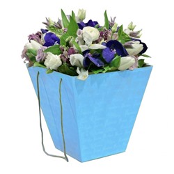 Коробка для цветов Синяя 12,5*18*22,5 см