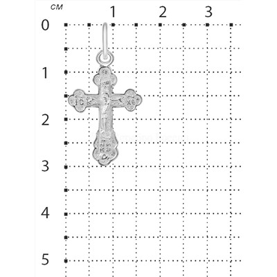 Крест из серебра родированный - 3 см 925 пробы К3-027р