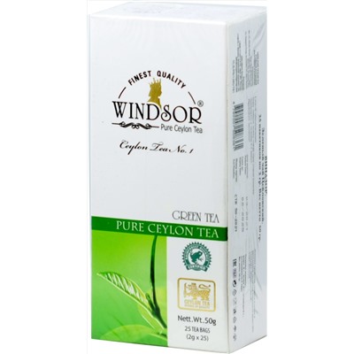 WINDSOR. Green tea 50 гр. карт.пачка, 25 пак.