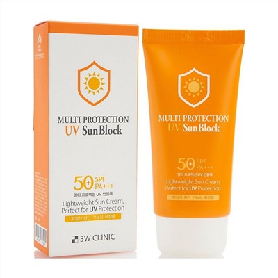 3W Clinic Крем солнцезащитный SPF50 PA+++ - Multi protection uv sun block, 70мл