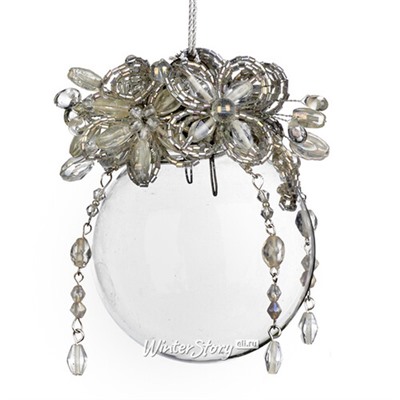 Стеклянная елочный шар Ваза с цветами - Salamanca 9 см, подвеска (Goodwill)