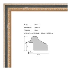 Багет пластиковый 24,5х16 10095-1 (R369-3011T) /уп 255,2м/