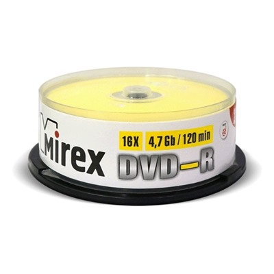 DVD-R Mirex 4,7 Гб 16x Cake box 25