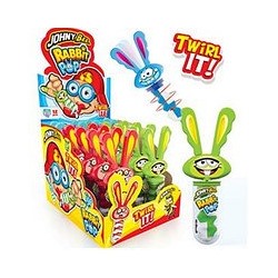 JOHNY BEE® Rabbit Pop леденец, с вращающимся механизмом в виде зайца 23гр