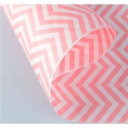 Крафт-бумага белёная двухсторонняя "Зигзаг" Розовый 70гр. / рулон 0.5*10 м