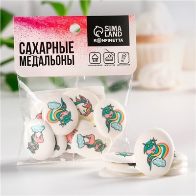 Сахарные фигурки с картинками микс: «Единороги», 20 г.