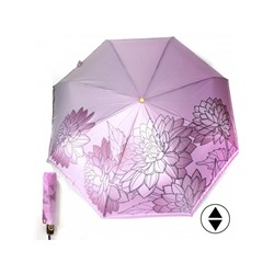 Зонт женский ТриСлона-L 3680 B,  R=60см,  суперавт;  8спиц,  3слож,   набивной "Эпонж",  панорамный,  розовый 241648