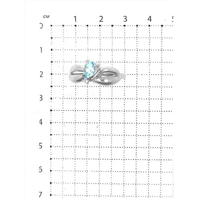 Кольцо из серебра с нат.топазом и фианитами родированное 925 пробы К1691р402