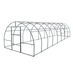 Каркас арочной теплицы, металлический, 8 × 3 × 2 м, садовый, сбор без сварки, половинчатые арки, профиль 20 × 20 мм