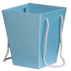 Коробка для цветов "Премиум" Перламутр Сине-голубой 12,5*18*22,5 см
