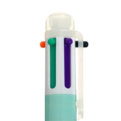 Ручка шариковая автоматическая, 6-ти цветная, "Облачко" МИКС (штрихкод на штуке)