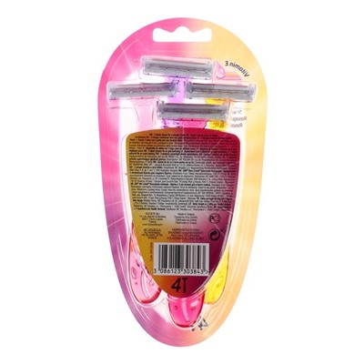 Бритва женская BIC Miss Soleil Colour Collection, 3 лезвия, 4 шт.