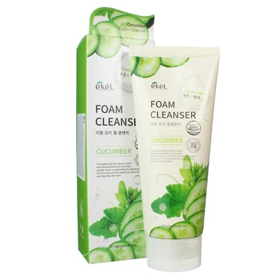 Ekel Пенка для умывания с экстрактом огурца - Cucumber foam cleanser, 180мл