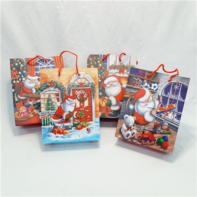 Пакет Подарочный  НОВЫЙ ГОД Дед Мороз с Подарками  (51*72*18)  (YM-S-1265-XL-3) (ТВ-2528)