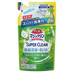 Пенящееся моющее средство для ванной комнаты с ароматом зелени Magiclean Super Clean, KAO, 330 мл (запасной блок)