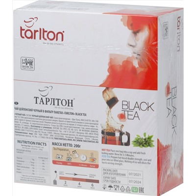 TARLTON. Black Tea карт.пачка, 100 пак.