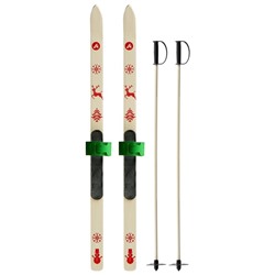 Комплект лыжный подростковый: лыжи 100 см, палки 80 см, цвета МИКС