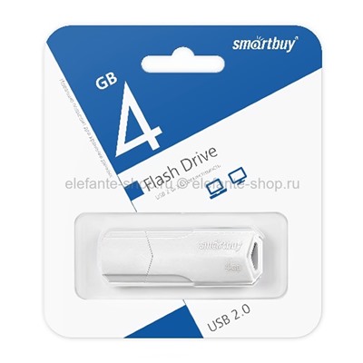 Флеш-накопитель USB 4GB Smart Buy Clue SB4GBCLU White (UM)