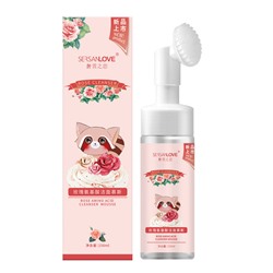 Пенка для умывания с щеточкой с экстрактом розы Sersanlove Rose Amino Acid Cleanser Mousse 150мл