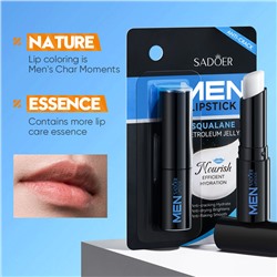 Мужской бальзам для губ со скваланом и вазелином SADOER MEN Lipstick Squalane Petrolium Jelly 2,7 гр