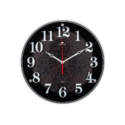 Часы настенные круг d=39см, корпус черный "Классика с узором" "Рубин" 4040-1244B (5)