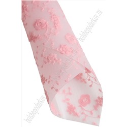 Пленка ПВХ с вышивкой "Цветочки" А4 (5 листов) SF-6056, розовый №3