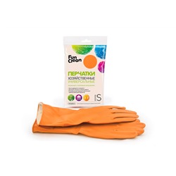Перчатки хозяйственные Fun Clean универсальные оранжевые, S