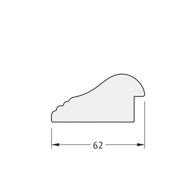 Зеркало в багетной раме, сосна 62 мм, 56x56 см