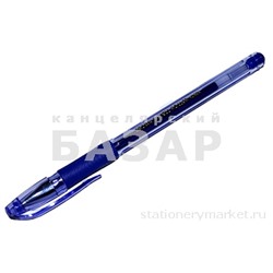Ручка гелевая стандарт резиновый упор Crown HJR-500RNB синяя, узел-игла 0.7 мм
