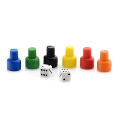 Набор для игры-"ходилки": 6 фишек и 2 кубика (02-103)