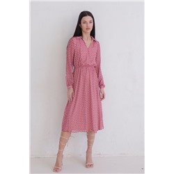 24312 Платье с воротником розово-красное (40)