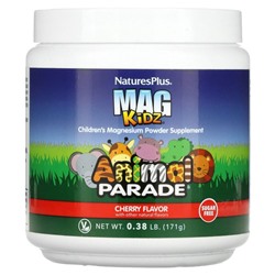 NaturesPlus, 'Парад зверей' Mag Kidz, магний для детей, вкус натуральной вишни, 0,37 ф (171 г)