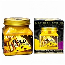 Скраб для тела и лица с золотом Wokali Gold Face and Body Scrub 500ml