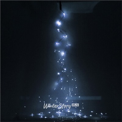 Гирлянда на елку 180-210 см Лучи Росы, 8 нитей, 160 холодных белых MINILED ламп, серебряная проволока, IP20 (Serpantin)
