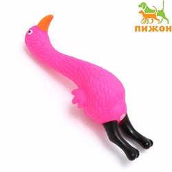 Игрушка пищащая "Фламинго" для собак, 22,5 см, розовая