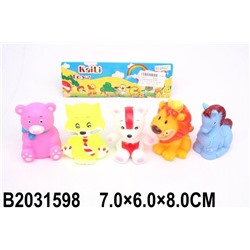 Набор игрушек для ванной "Животные" 5 шт. (QX8227, 2031598) в пакете